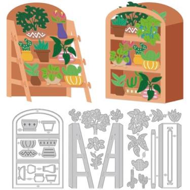 Imagem de DELORIGIN Suporte de plantas 3D para fazer cartões, estêncil de aço carbono, molde de gravação em relevo para cartões comemorativos, artesanato, álbum, cartas, convite, envelopes, decoração