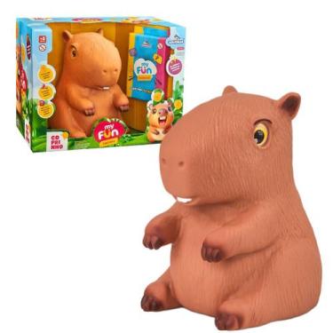 Imagem de Boneca Capivara Cofrinho Surpresa + Olhos Brilham no Escuro - Adijomar