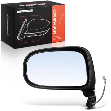 Imagem de A-Premium Espelho retrovisor traseiro externo preto dobrável manual não aquecido - compatível com Toyota Previa 1991-1997