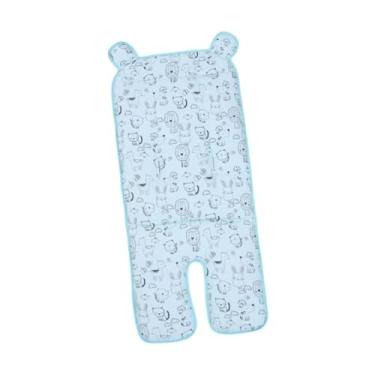 Imagem de YIJU Almofada para carrinho de bebê, forro para assento de bebê, acessórios para carrinho, almofada macia e reversível para assento de criança, Azul
