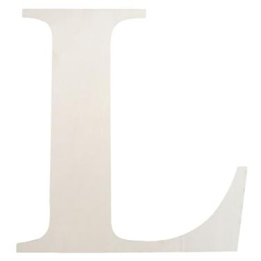 Imagem de SOFPLATE 38 x 30,5 cm letra L madeira inacabada alfabeto de madeira em branco MDF grande palavra grande pintável placa de artesanato branco antigo placa recortes placa placa para aniversário