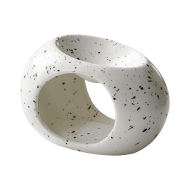 Imagem de IEUDNS Queimador de óleo essencial, porta-velas, enfeite, centro de mesa, difusor de aroma, aquecedor de aroma para inauguração de casa no Natal, Preto Branco