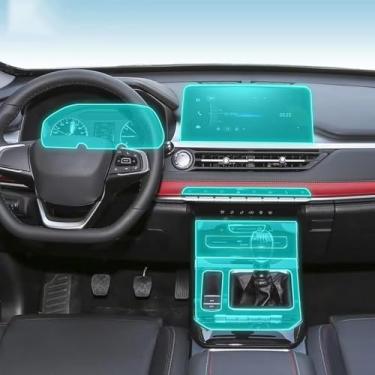 Imagem de YREAJZVS Console central interior de carro transparente PPF-TPU película protetora antiarranhões fosco, para Chery TIGGO 7 Pro 2021-23