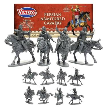 Imagem de Wargames Delivered - Conjunto de 12 bonecos Victrix Persian Armoured Cavalry, miniaturas de 28 mm para jogos de guerra de mesa – cavaleiros e cavalos, várias opções de cabeça e braço para bonecos de