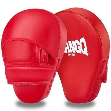 Imagem de Luvas de boxe com foco curvo, almofadas de treinamento, MMA Muay Thai Kickboxing Coaching Artes Marciais Punching Hand Target Strike Shield e luvas de boxe (vermelho)