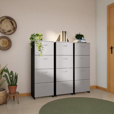 Imagem de Armário de Escritório Greeville 4 GV Preto e Cinza - Mobly