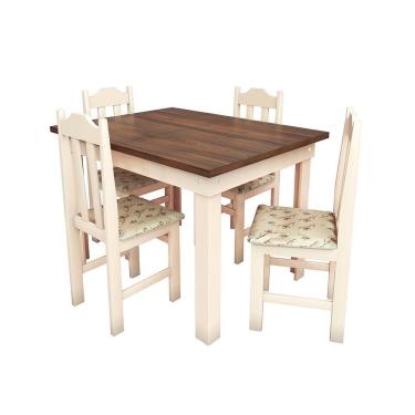 Imagem de Conjunto Mesa Com 4 Cadeiras Pop Talismã Hrebos Meipo/bege