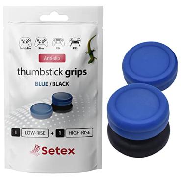 Imagem de Setex Gecko Grip, 1 Capa Para Joystick Alto + Baixo, Playstation Ps5, Ps4, Xbox One, Steam Deck, Capas Antiderrapantes Microestruturadas Joysticks Analógicos, Azul E Preto, Apenas