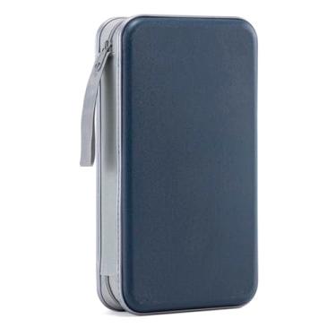 Imagem de LIOVODE Estojo Para Dvd, 96 Unidades, Portátil Cd, Organizador De Carteira Plástico Rígido Carro (Azul Escuro)