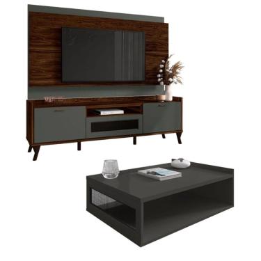 Imagem de Rack Bancada 180 cm Painel Para Tv Até 75” e Mesa De Centro Life