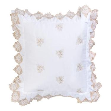 Imagem de Almofada Decorativa Bordada 400 fios Sensualle Branco Vilela Enxovais 
