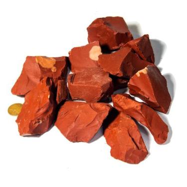 Imagem de 1 kg Cascalho Jaspe Vermelho Bruto Para Orgonite Classe A - Atacado