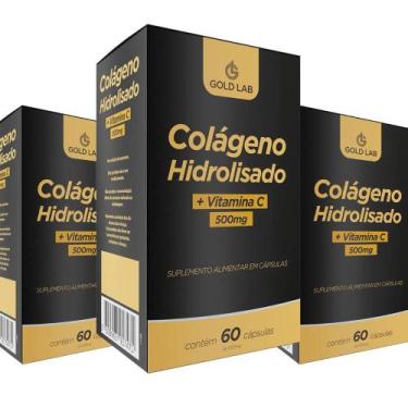 Imagem de Colágeno Hidrolisado + VitaminaC 60 Cápsulas Kit 03 Unidades - Gold La