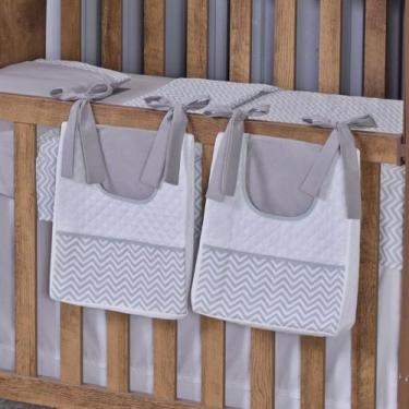 Imagem de Porta Fralda Organizador Quarto de Bebê Menino Menina 2 Peças Com Laço