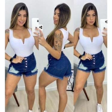 Imagem de Body feminino tecido poliester decote v alça larga moda fashion - Filó