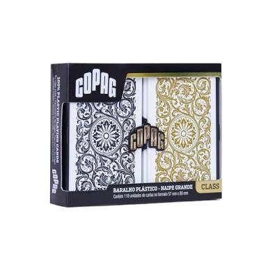 Imagem de Baralho Class Elite Estojo Duplo Naipe Grande - Preto/Dourado - Copag