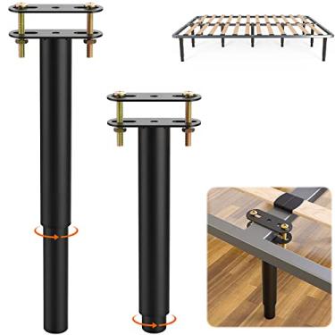 Imagem de KOMOHOM (2 peças) Perna de suporte central de altura ajustável de 25 ~ 43 cm para estrutura de cama, estrutura de cama de aço ou perna de suporte de ripas centrais de madeira, pernas ajustáveis