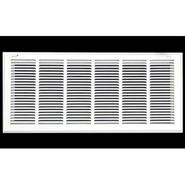 Imagem de Grade de filtro de ar de retorno de aço de 81 cm x 15 cm para filtro de 2,5 cm - Face/porta removível - Capa de duto HVAC - Face plana estampada - Branca [Dimensões externas: 86 cm L x 21 cm altura]