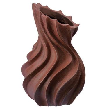 Imagem de Vaso Decorativo Sala Planta Marrom Poli-Resina Rafimex