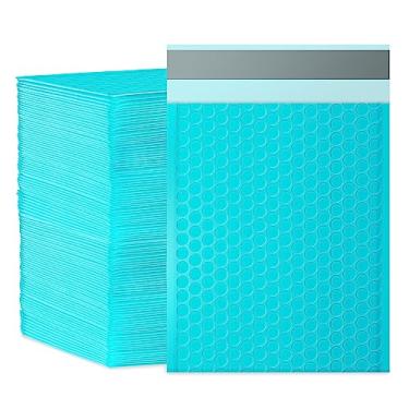 Imagem de Envelopes Bolhas, 15 x 23 cm, pacote com 100 envelopes de bolhas, opaco, autovedante, sacos impermeáveis para envio e embalagem (azul-petróleo, 6 x 9 – 100 peças)