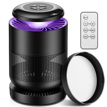 Imagem de Armadilhas para moscas de frutas para ambientes internos, armadilha de mosquitos com controle remoto, armadilha para mosquitos, insetos internos com cola adesiva de sucção leve, brilho ajustável e