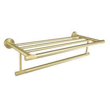 Imagem de Acessórios para banheiro em ouro escovado Porta-toalhas Porta-copos Porta-toalhas Suporte para papel Suporte para escova de vaso sanitário Gancho para casaco (Toalheiro)