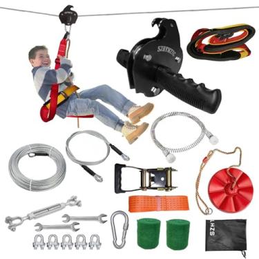 Imagem de SZHTMZXC Zipline Kits for Backyard, 71FT Zip Line Kit for Kids and Adults Up to 350Lbs, Outdoor Playground Equipment (71FT Ratchet)