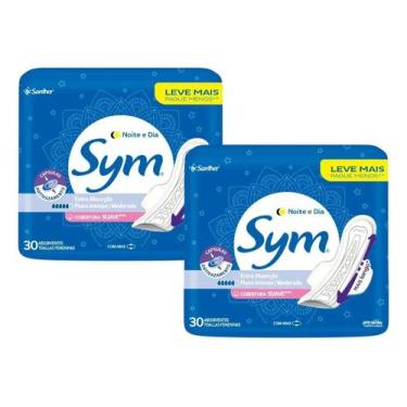 Imagem de Absorvente Sym Dia E Noite Fluxo Intenso Com Abas 2pct 60un