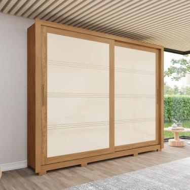 Imagem de Guarda Roupa 250cm Casal 2 Portas de Correr 4 Gavetas Medelín Henn, Na