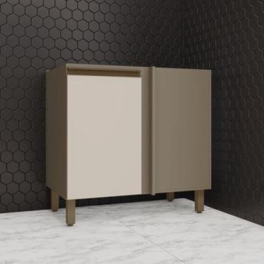 Imagem de Balcão Canto Reto 1 Porta (sem Tampo) Connect Henn - Duna/Cristal