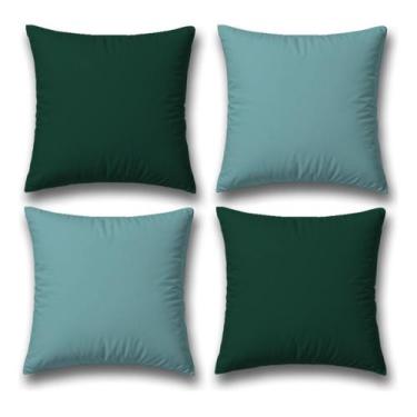 Imagem de 4 Capas Almofadas Veludo Sofa Tons Cores 45x45 - Art in Decor, Azul/Ve