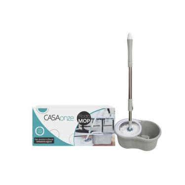 Imagem de Esfregão giratório com balde de 8 litros e cesto de inox MOP 360 - CAS