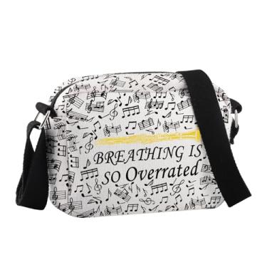 Imagem de JNIAP Clarinete Player Gift Breathing Is So Overrated Crossbody Bag Instrumento Musical Presente, So Overrated Hcb
