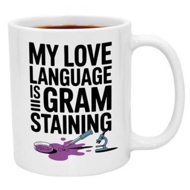 Imagem de Casitika Presentes de microbiologia. Caneca de apreciação de microbiologia médica de 325 ml para técnicos, cientistas, estudantes e professores de laboratório.