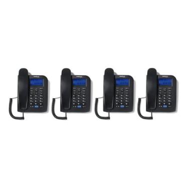 Imagem de Kit 04 Telefones Com Fio Identif. Chamada Tc 60 Id Intelbras