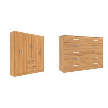 Imagem de Cômoda Marbela E Guarda-roupa Sevilha Cinnamomo