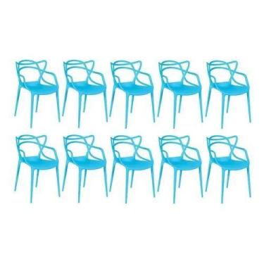 Imagem de Kit 10 cadeiras allegra azul turquesa - AJ