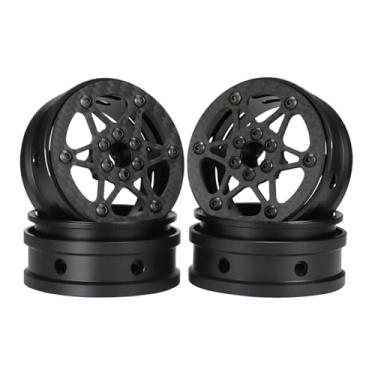 Imagem de 2.2 beadlock Wheels 4PCS Carbon Fiber Wheel Rims for 1/10 RC Crawler Cheater Rigs Capra SCX10 Pro TF2 Element Enduro TRX4 Upgrade Parts (A)