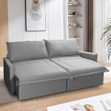 Imagem de Sofá Cama Baú Ravello Sem Caixa 2,26m Linho Cinza - King House