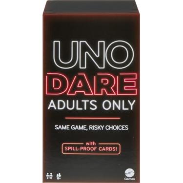 Imagem de Mattel Games UNO Adults Only - Jogo de Cartas com 4 Níveis de Desafios, Água-Proof e Portátil para Maiores de 18 Anos
