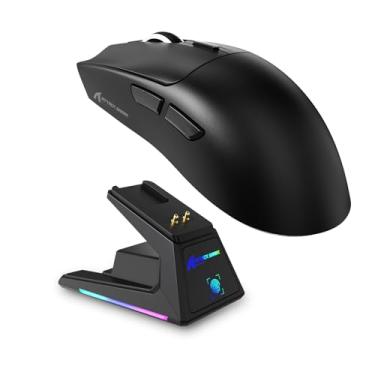 Imagem de Mouse para jogos Attack Shark X1 sem fio com base de carregamento RGB, sensor PAW3950 PRO até 40K DPI, mouse de computador ultraleve de 53 g, taxa de pesquisa de 1 KHz, 5 botões programáveis para Win