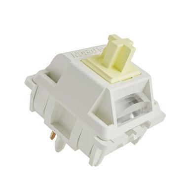 Imagem de Interruptores de teclado silenciosos creme Gateron, LED SMD pré-lubrificado, 45 gf, interruptores lineares POM completo com poste guia de luz para teclado mecânico MX para jogos (108 peças, creme