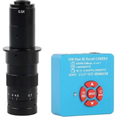 Imagem de 55mp 4k 2k Hdmi Usb Vídeo Microscópio Industrial Câmera Telefone Capacitor Bga Cpu Smd Chip Solda Reparo Câmera De Microscópio De Vídeo, 200x lens with Light