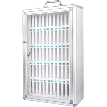 Imagem de Armário De Armazenamento Para Celular Cofre Exame Escolar Trabalho Fechadura Transparente Com Armário Numerado, Silver, 60