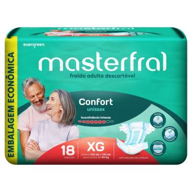 Imagem de Fralda Geriátrica Masterfral Confort Unissex XG 18 Unidades