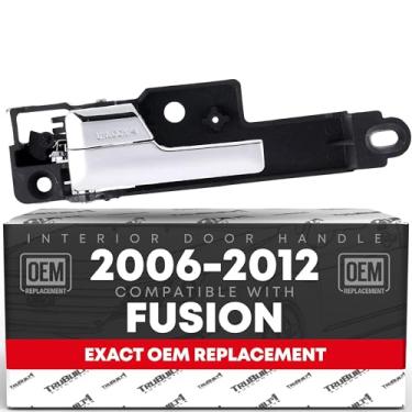 Imagem de T1A TruBuilt 1 Automotive Maçaneta interna da porta dianteira esquerda do lado do motorista cromada compatível com Ford Fusion 2006-2012, Mercury Milan, Lincoln, MKZ, Zephyr, preto com cromo