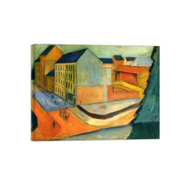 Imagem de Pinturas Famosas em Tela-Quadros Decorativos-Street with Riding-Pôster e Impressões para Sala de Estar e Casa 40x50cm16x20in Tela Embrulhada