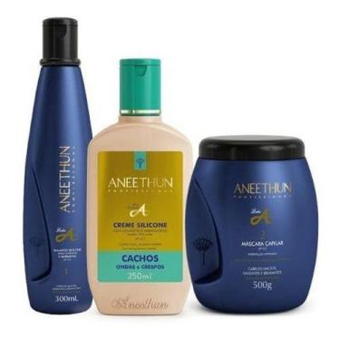 Imagem de Aneethun Kit Linha A Shampoo + Creme Ondas e Cachos + Máscara Linha A 
