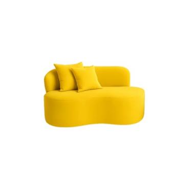 Imagem de Sofá Decorativo Curvo Orgânico Nature Gaia Veludo - Montanaris Decor (Amarelo)