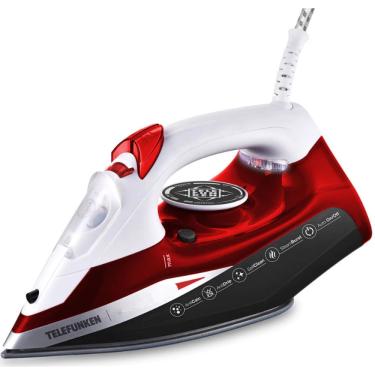 Imagem de Ferro a Vapor 2400W Telefunken 400ml Base Ceramica Red Luxx 127V